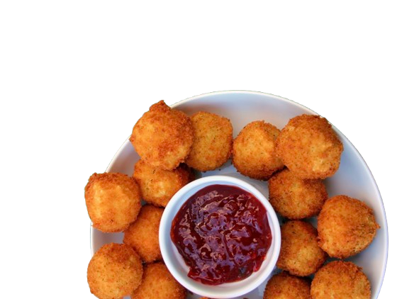 Asian fusion crunchy riceballs - golden crispy perfection at OnlySides