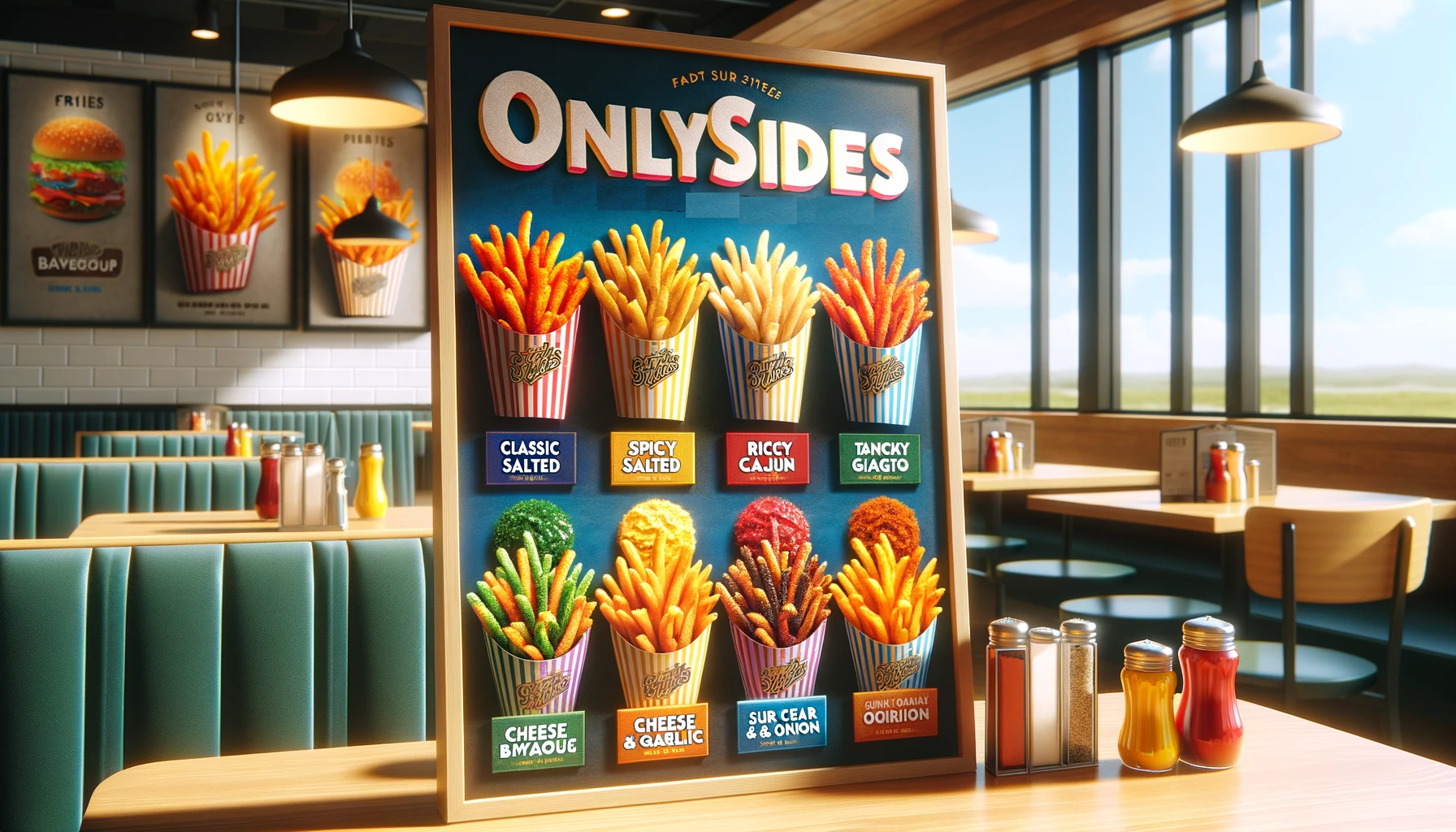 Close-up of OnlySides signature fries
